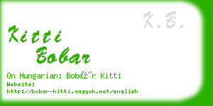 kitti bobar business card